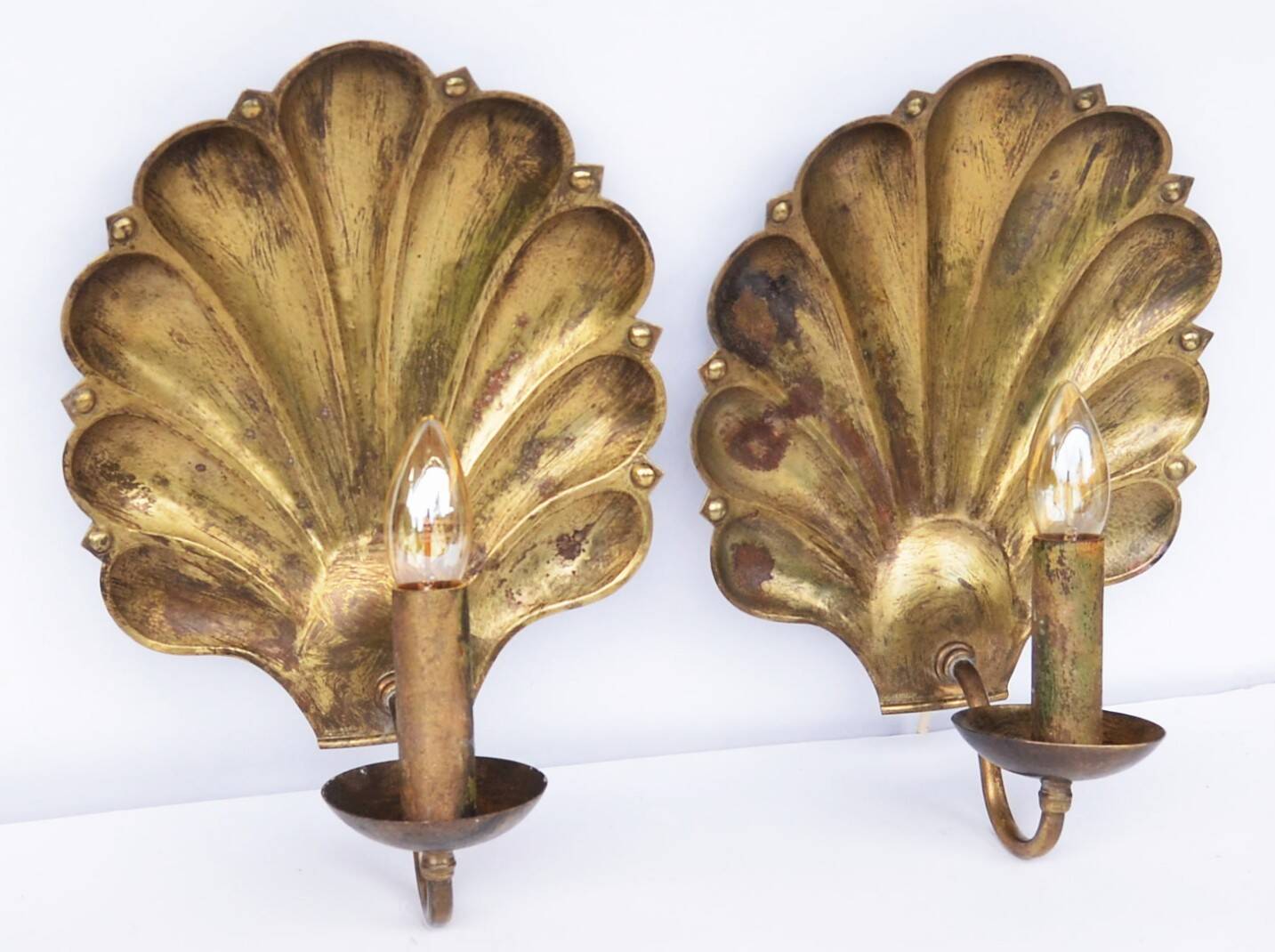 Appliques murales suédoises conçues par a.W. Borgh, coquillages de Jonkoping, Scandinavie