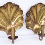 Appliques murales suédoises conçues par a.W. Borgh, coquillages de Jonkoping, Scandinavie