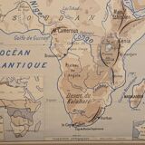Old geography map school map 1960