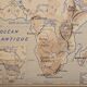 Old geography map school map 1960