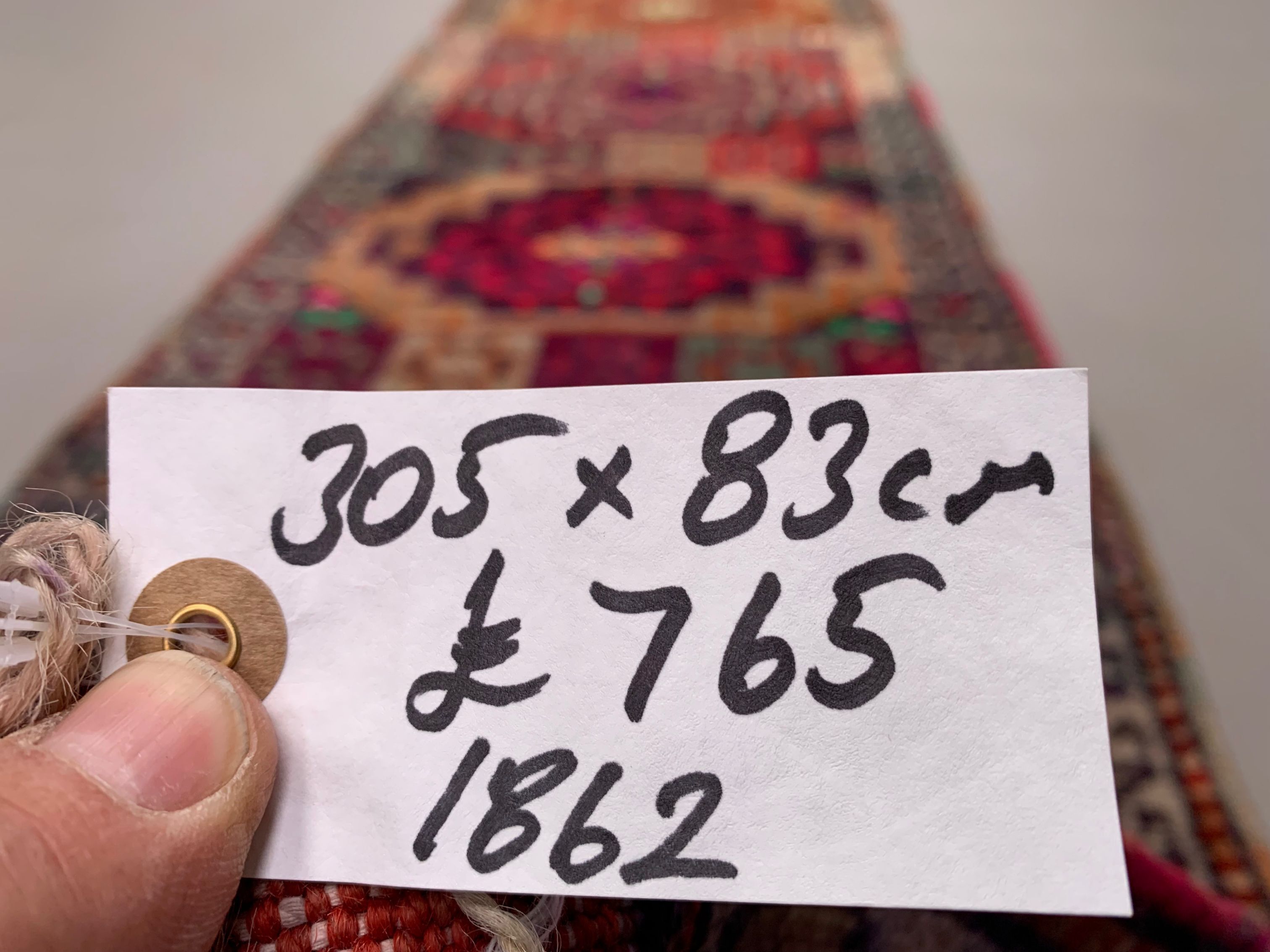 Vintage turkish tribal runner 305x83 cm veg dye wool rug tribal, handmade