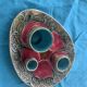 Set of art nouveau slurry consisting of a large dish and 3 small collector's jars