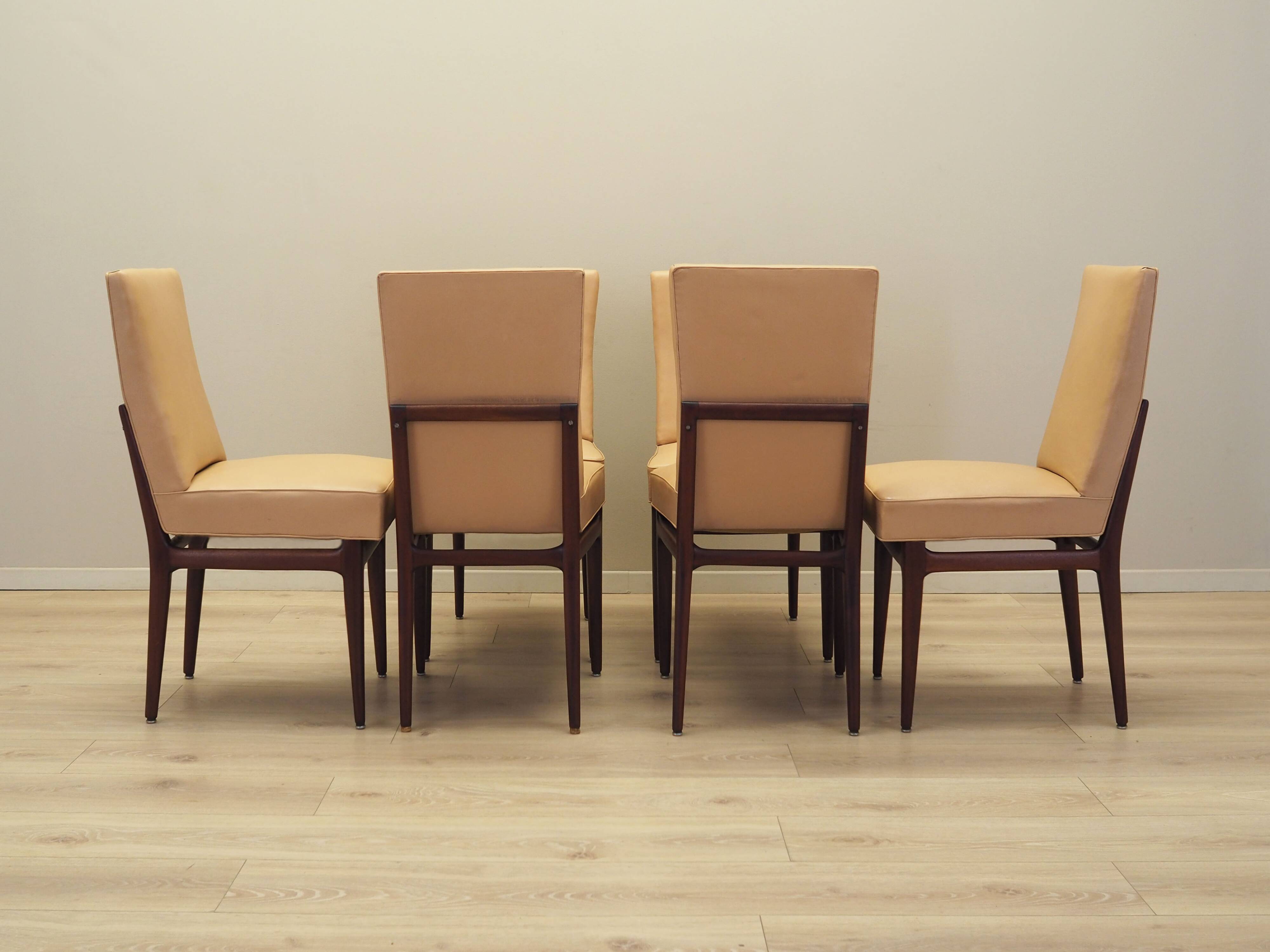 Set of six mahogany chairs, Italian design, 1960s, production: Italy
