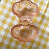 Pink molded double glass salt shaker