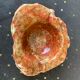 Ashtray in marble stone of vintage cherry color