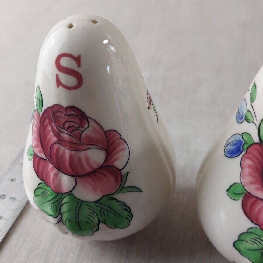 Set of 2 ceramic salt shakers, Colmar decor, from Villeroy & Boch