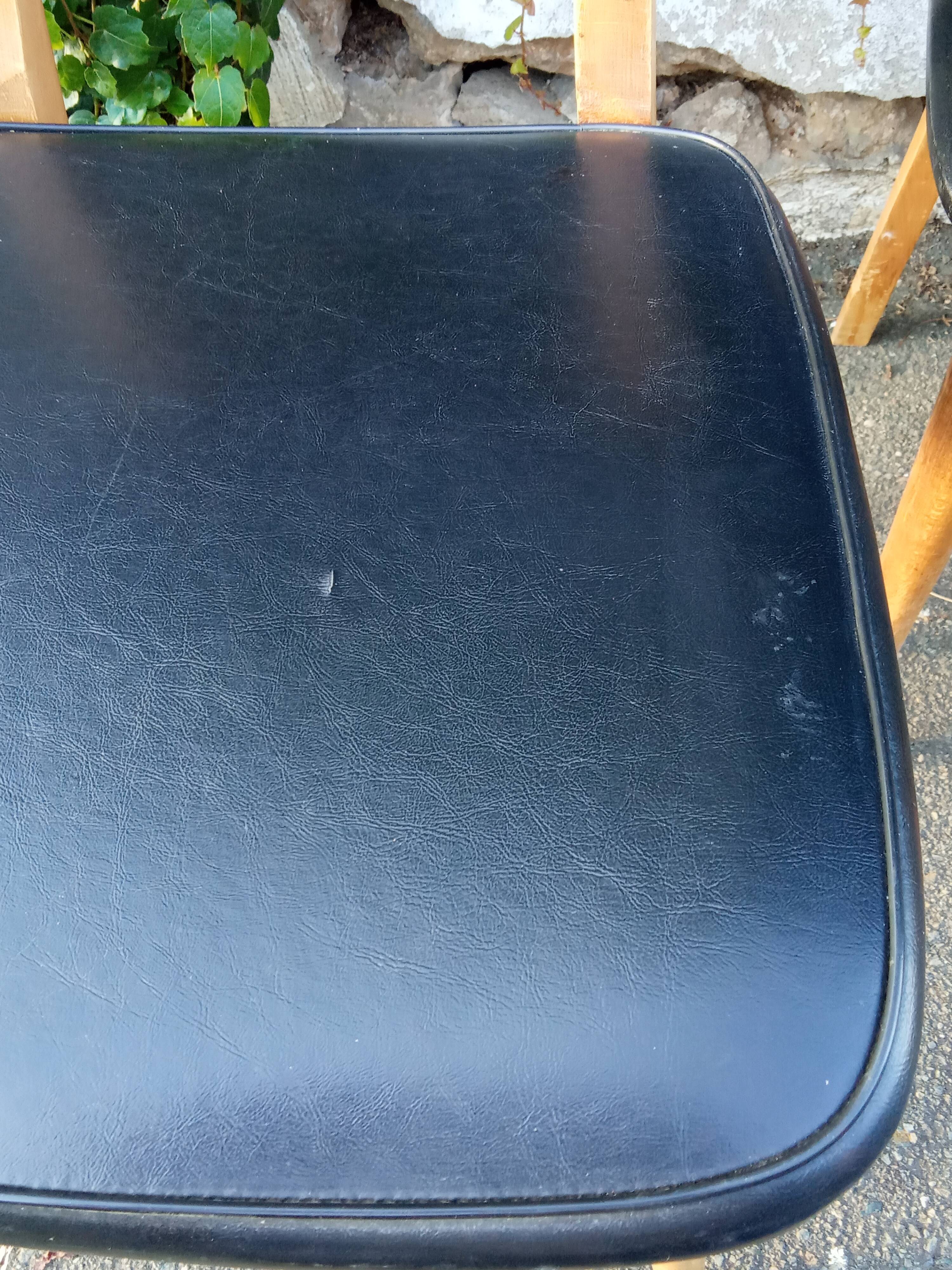 Four chairs in skaï, Scandinavian style, 60s