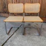 Pair of mid century Cesca chairs by Marcel Breuer