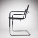 Paire de chaises Matteo Grassi MG5 cuir noir et chrome