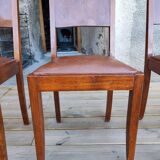 Set of 6 STELLA chairs, Art Deco, leather seat