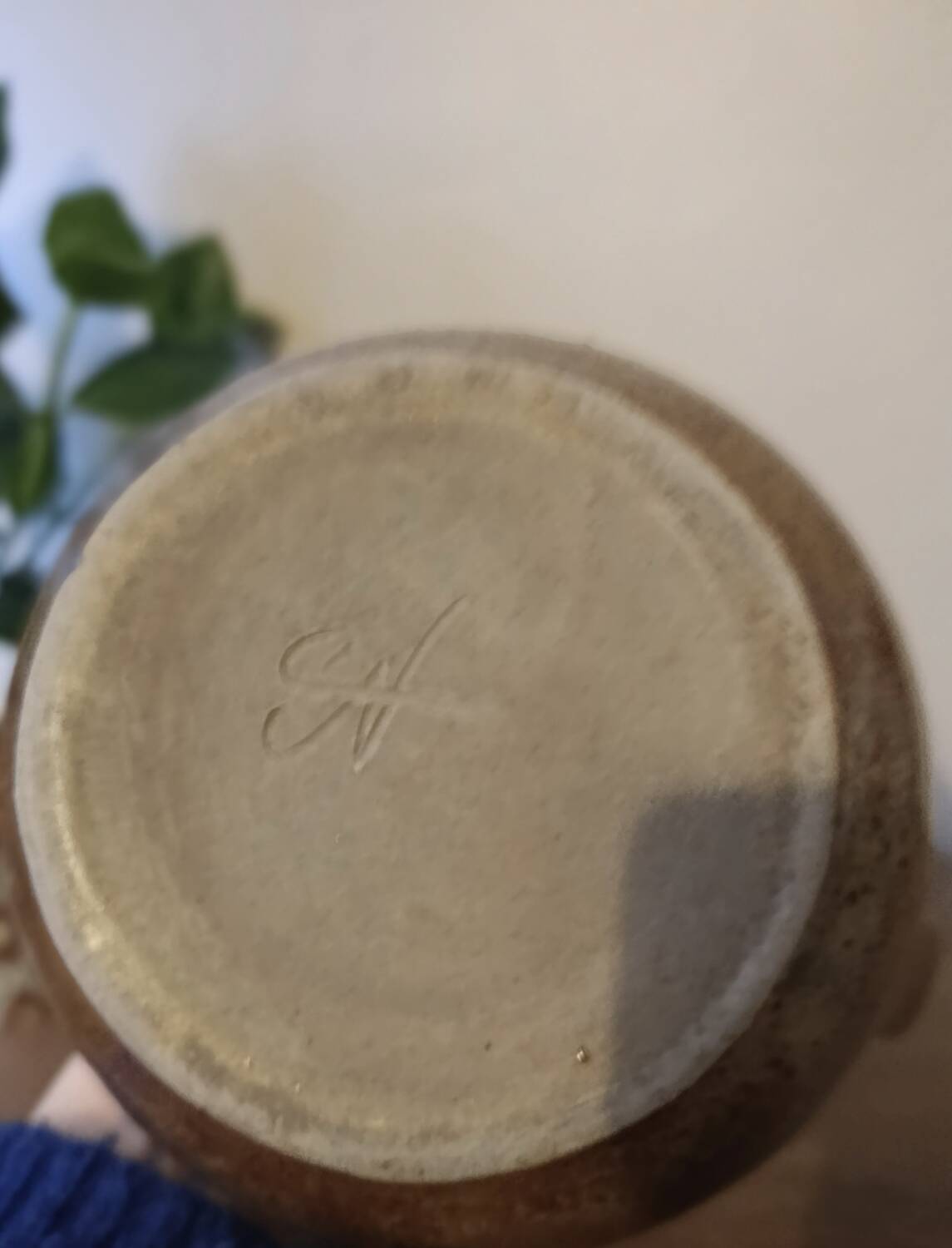 Vintage stoneware teapot signed by Nathalie and Christophe Hurtault.