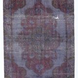 4x7 Burgundy & Blue Oriental Classic Turkish Vintage Rug, 136x230Cm