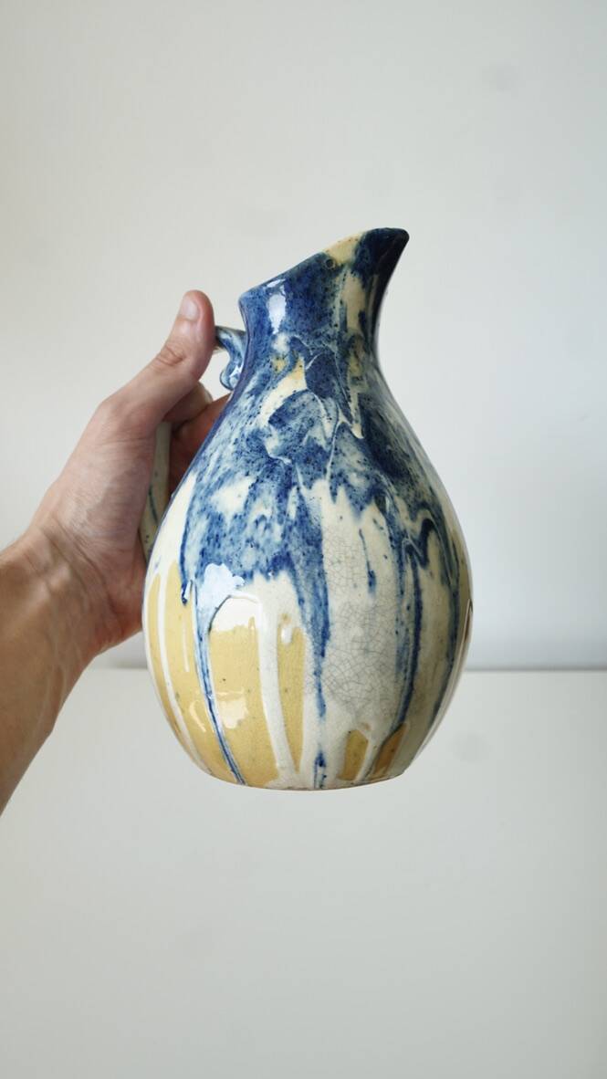 Pitcher, carafe in glazed ceramic