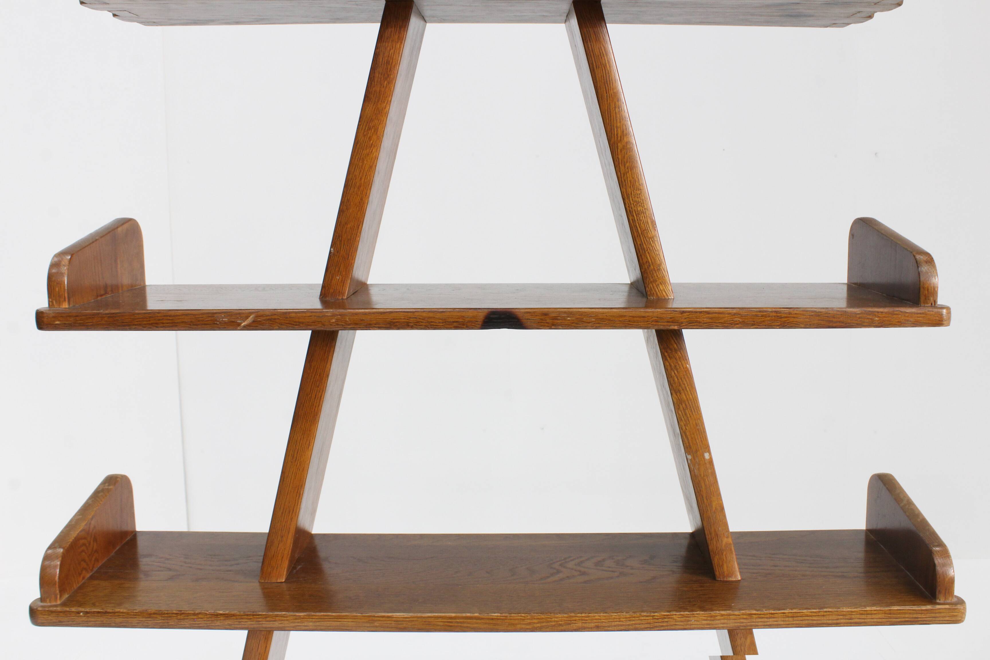 Vintage Brutalist Pyramid shelving unit book case