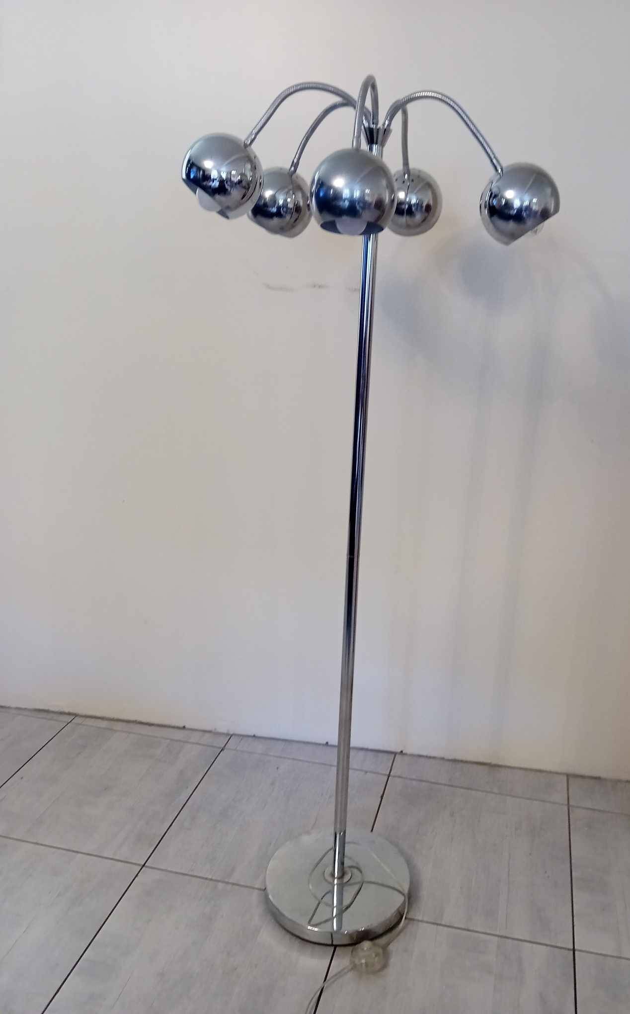 Floor lamp with 5 arms of light from the 80s
