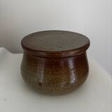 Glazed pottery water butter dish