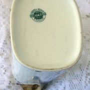 Porcelain milk pot limoges blanche liseret beak and handle dores and garland pink