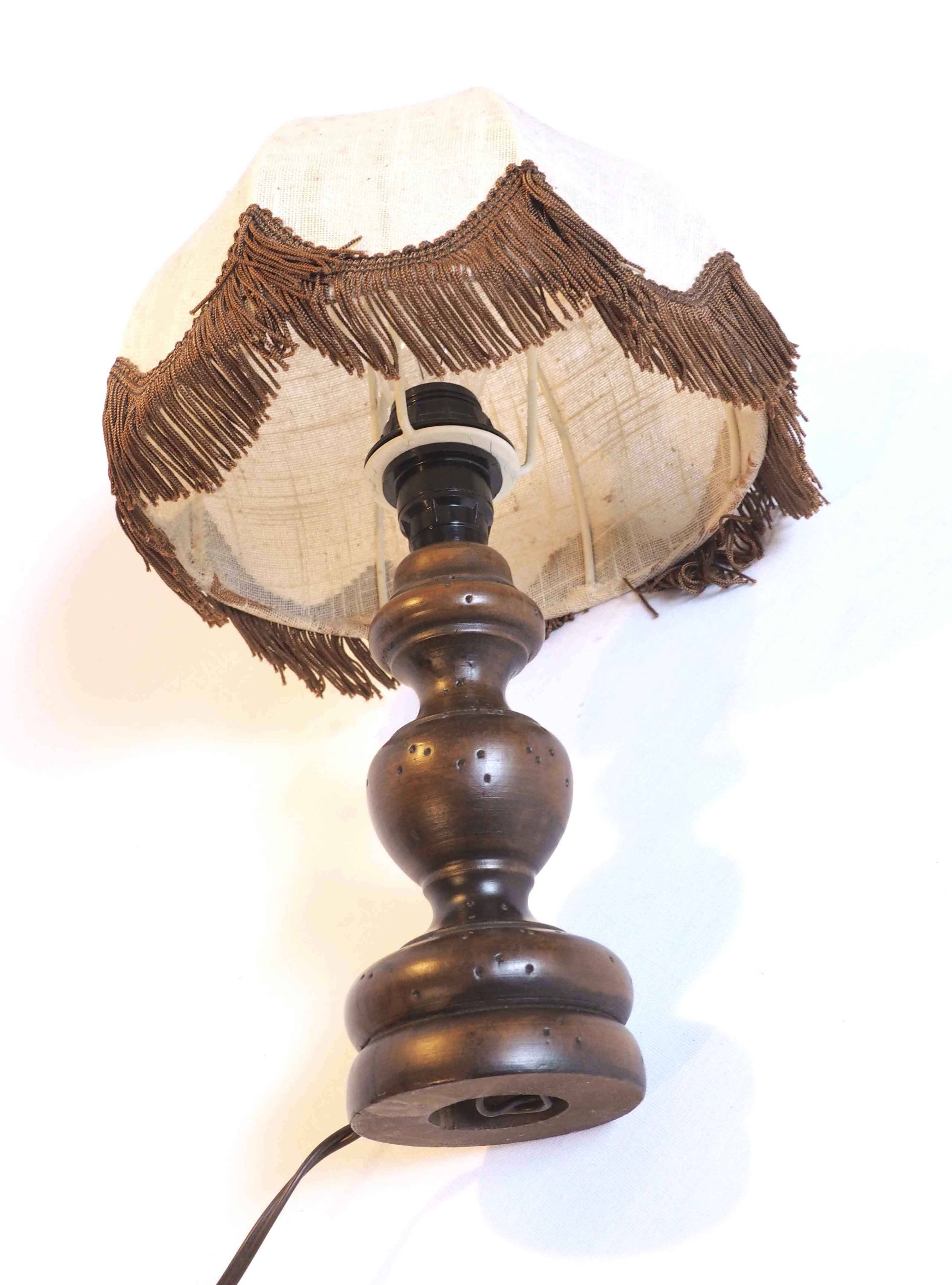 Small wooden foot lamp
