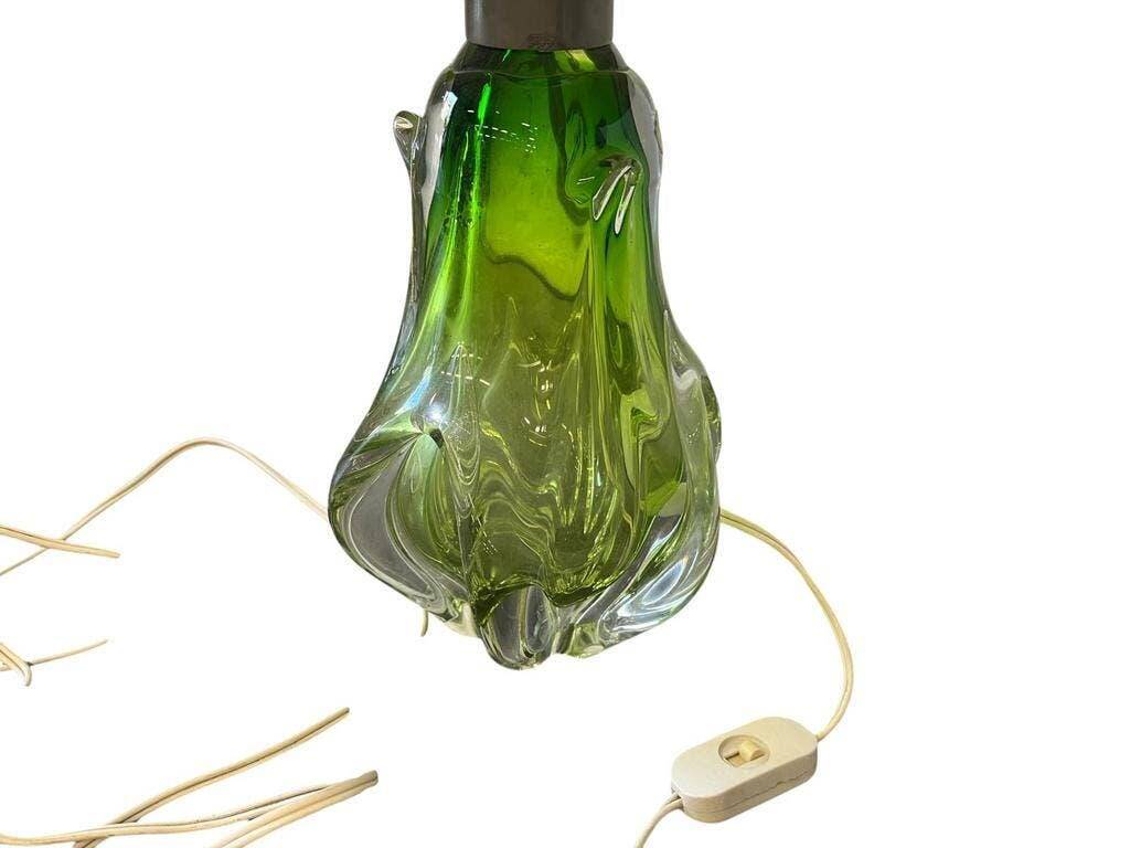 Vintage green glass MURANO table lamp / floor lamp