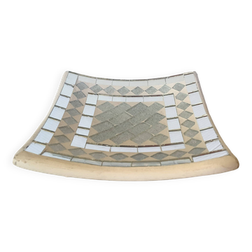 Mosaic mirror catch-all tray