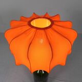 Wine bottle table lamp with fabric shade, 1970s