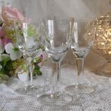 3 antique crystal port glasses