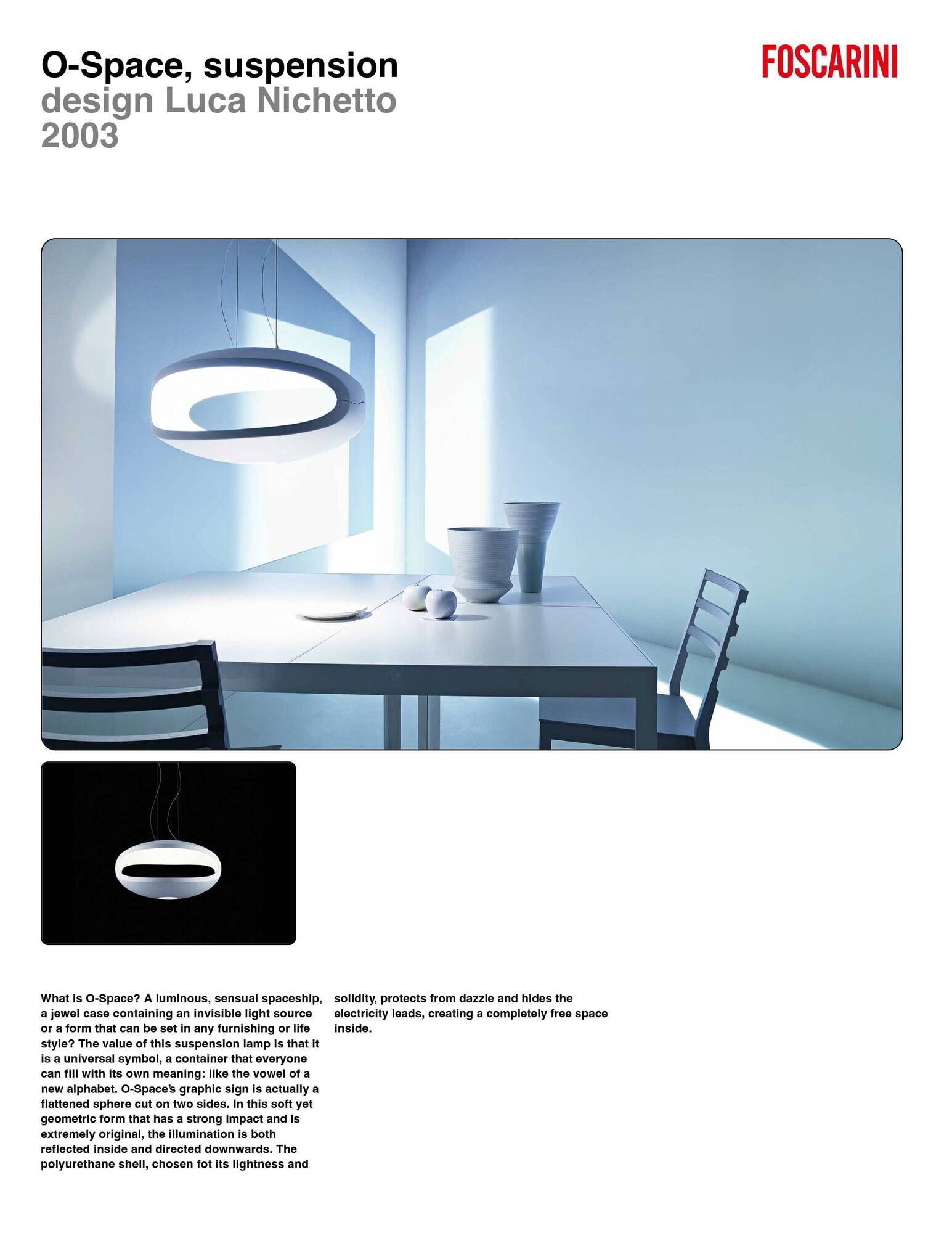 Vintage Pendant Light • O-Space • Attributed to Luca Nichetto • Foscarini • 2000