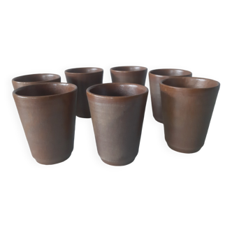 7 stoneware cups
