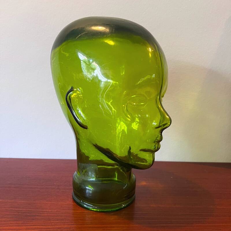 Green glass head