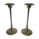 Pair of silver style Deco candlesticks