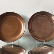 2 ottoman antique  plates bowls copper tin coated