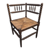 Antique corner fireplace armchair