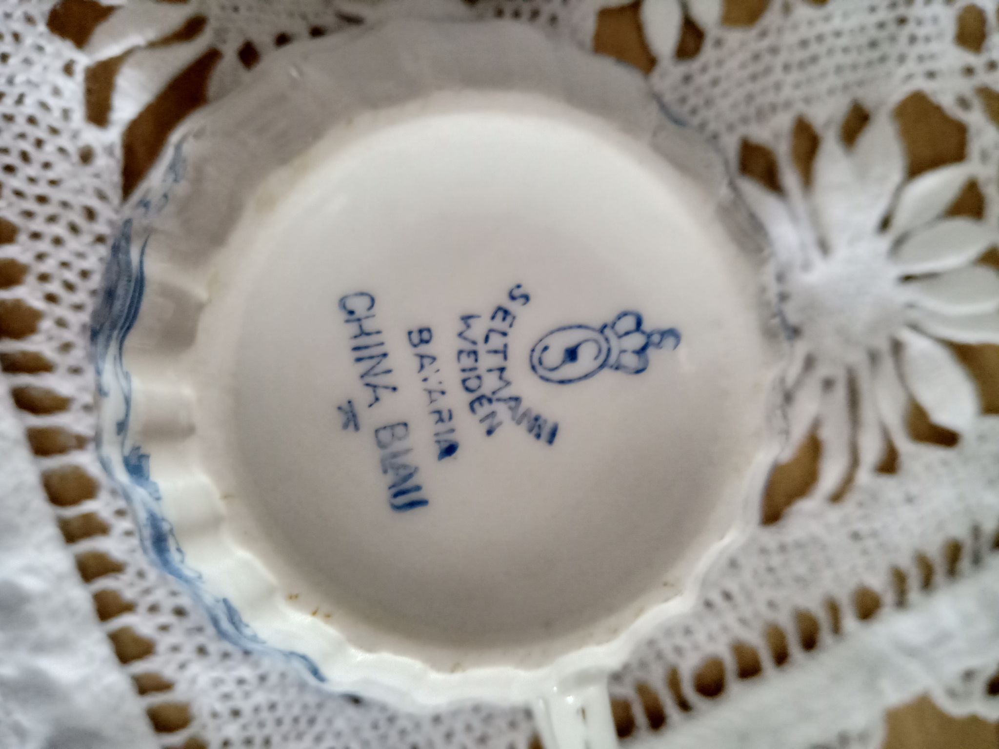 Set of 8 coffee cups and porcelain sub-cups Bavaria model China Blau