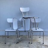 Set of 5 grey formica chairs