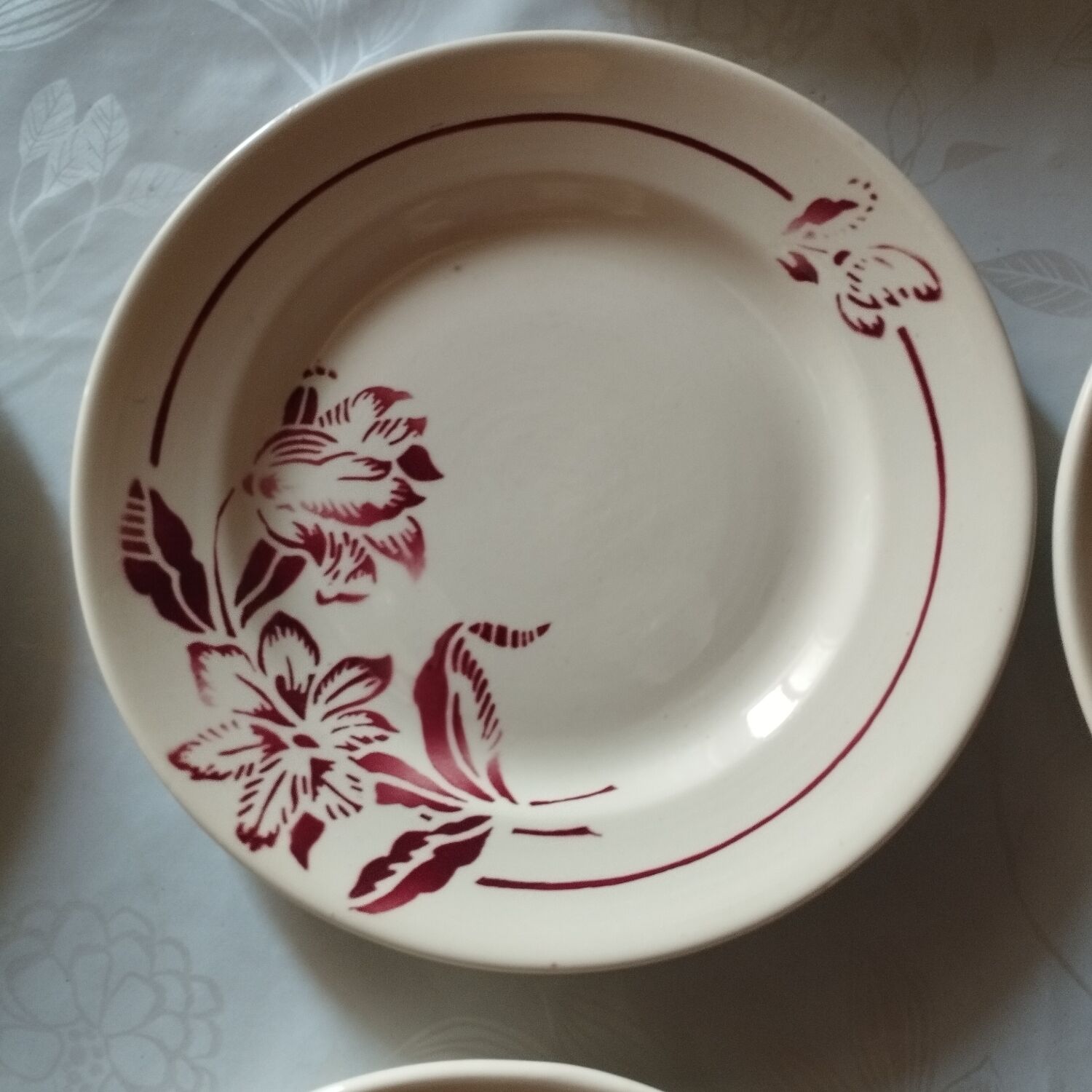 Set of six dessert plates Sarreguemines model Denise