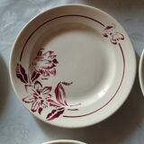 Set of six dessert plates Sarreguemines model Denise