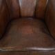 Dark Sheepskin Leather Club Chair with Black Piping