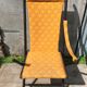 Napoleon III folding chair armchair black wood & vintage yellow fabric