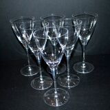 Lot de 6 verres à vin blanc BEAUBOURG en cristal de Sèvres signé 19cm