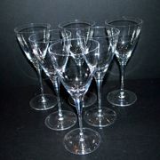 Set of 6 BEAUBOURG white wine glasses in Sèvres crystal signed 19cm