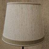 Floor lamp 1950/60 tripod in black metal with cream lampshade
