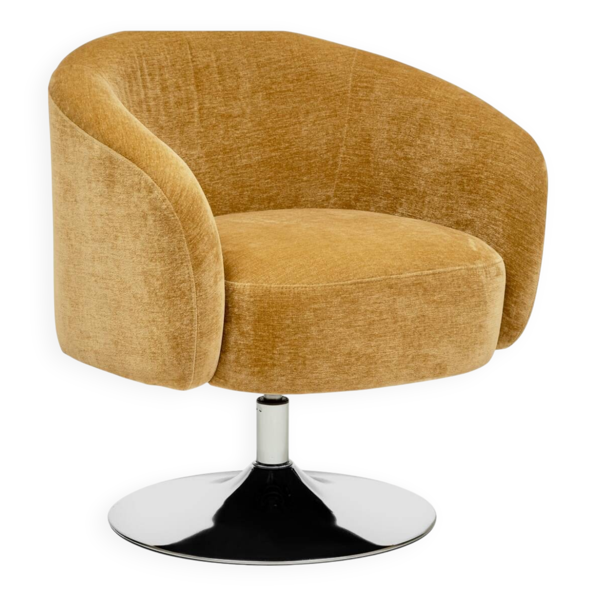 Swivel velvet armchair