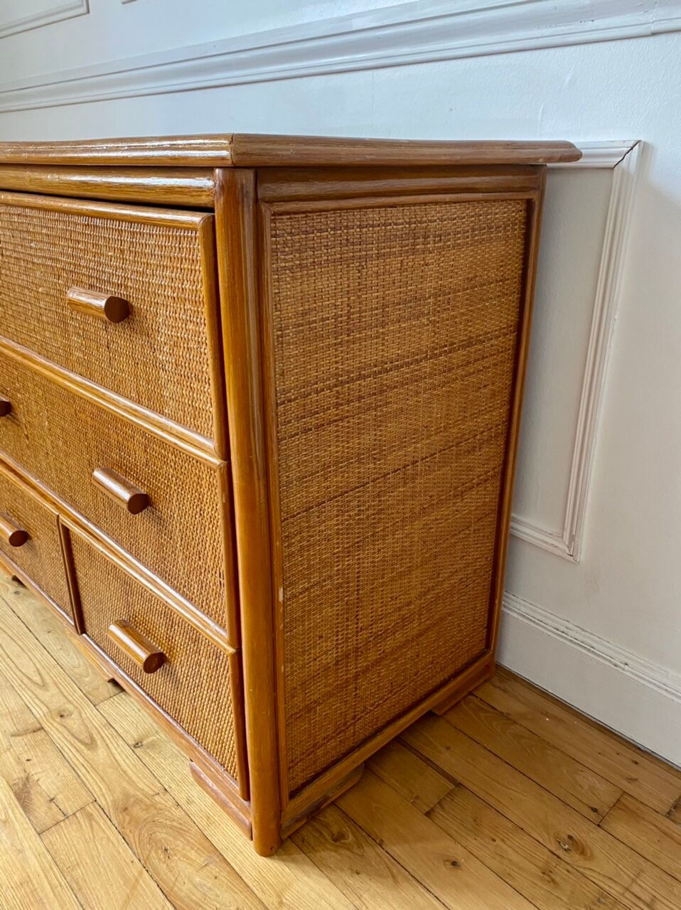 Rattan chest of drawers