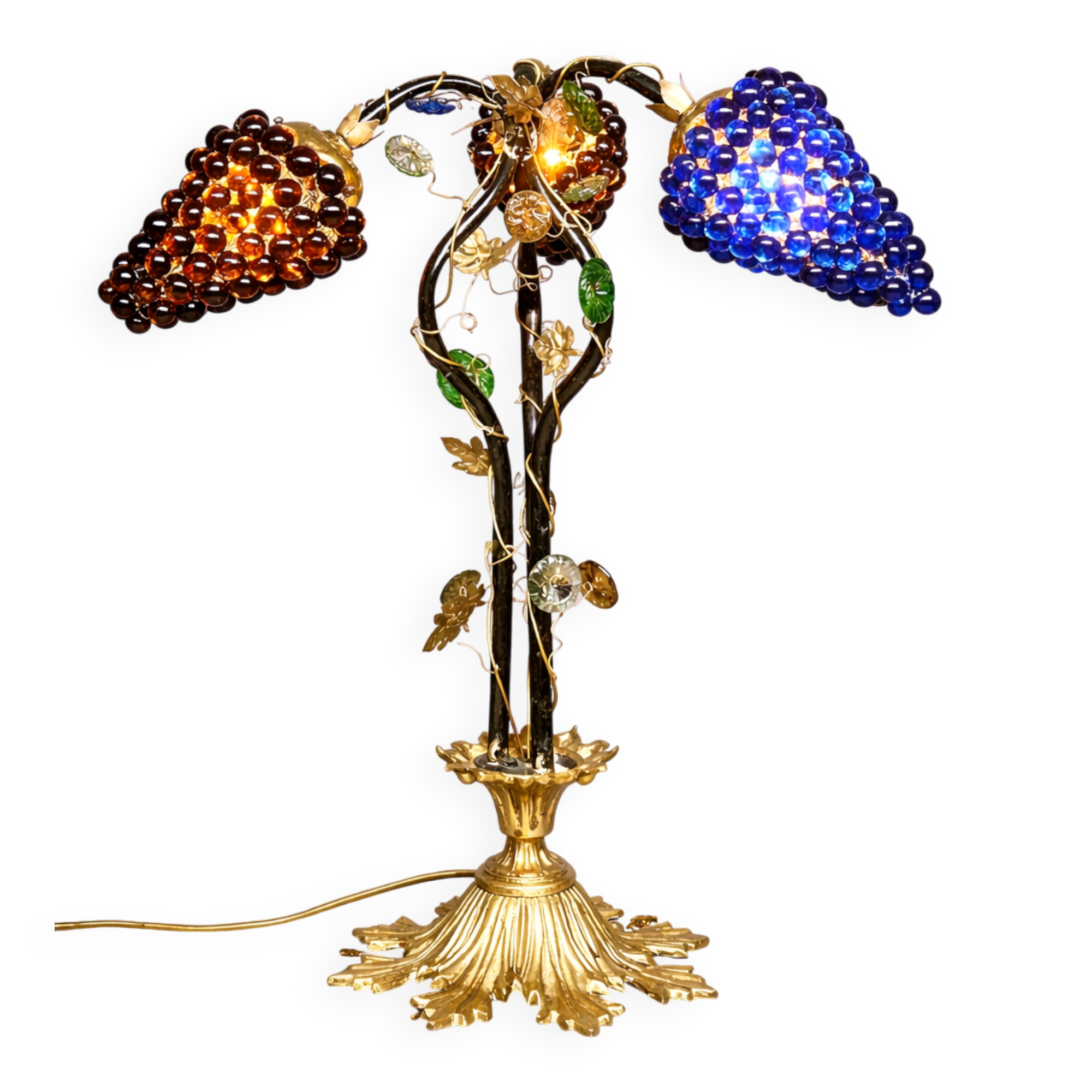 Art Nouveau table lamp with a Murano glass shade.