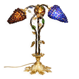 Art Nouveau table lamp with a Murano glass shade.