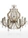 Antique crystal chandelier with 8 lights and drop pendants -