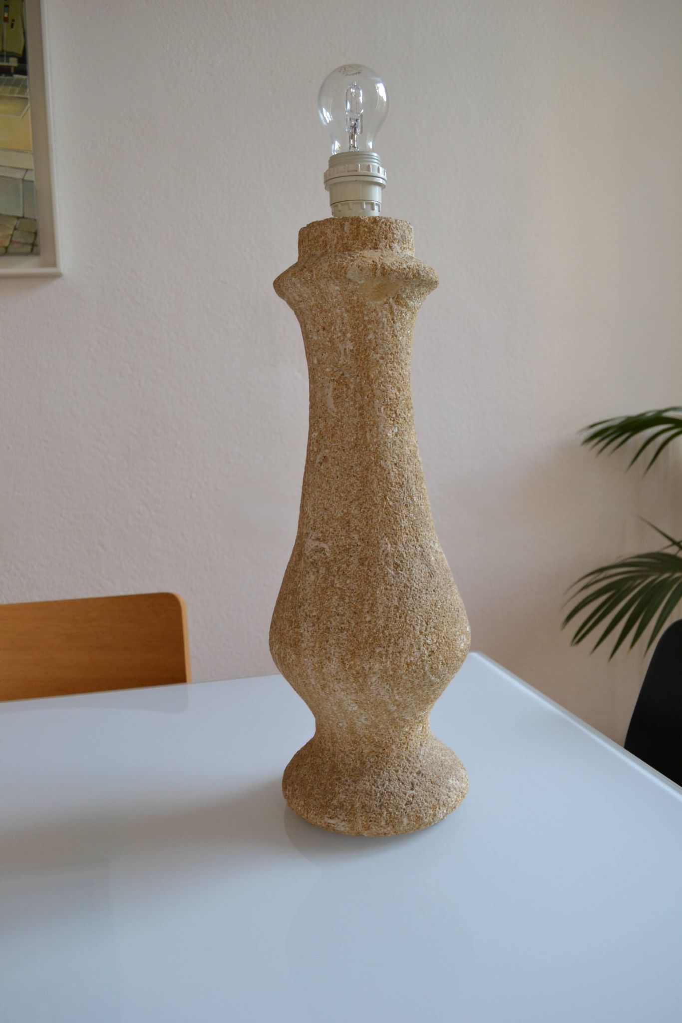 Pied de Lampe Travertin Pierre Design Fratelli Mannelli Albert Tormos