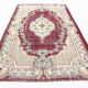 7x10 Persian Burgundy Beige Vintage Rug, 201x323Cm