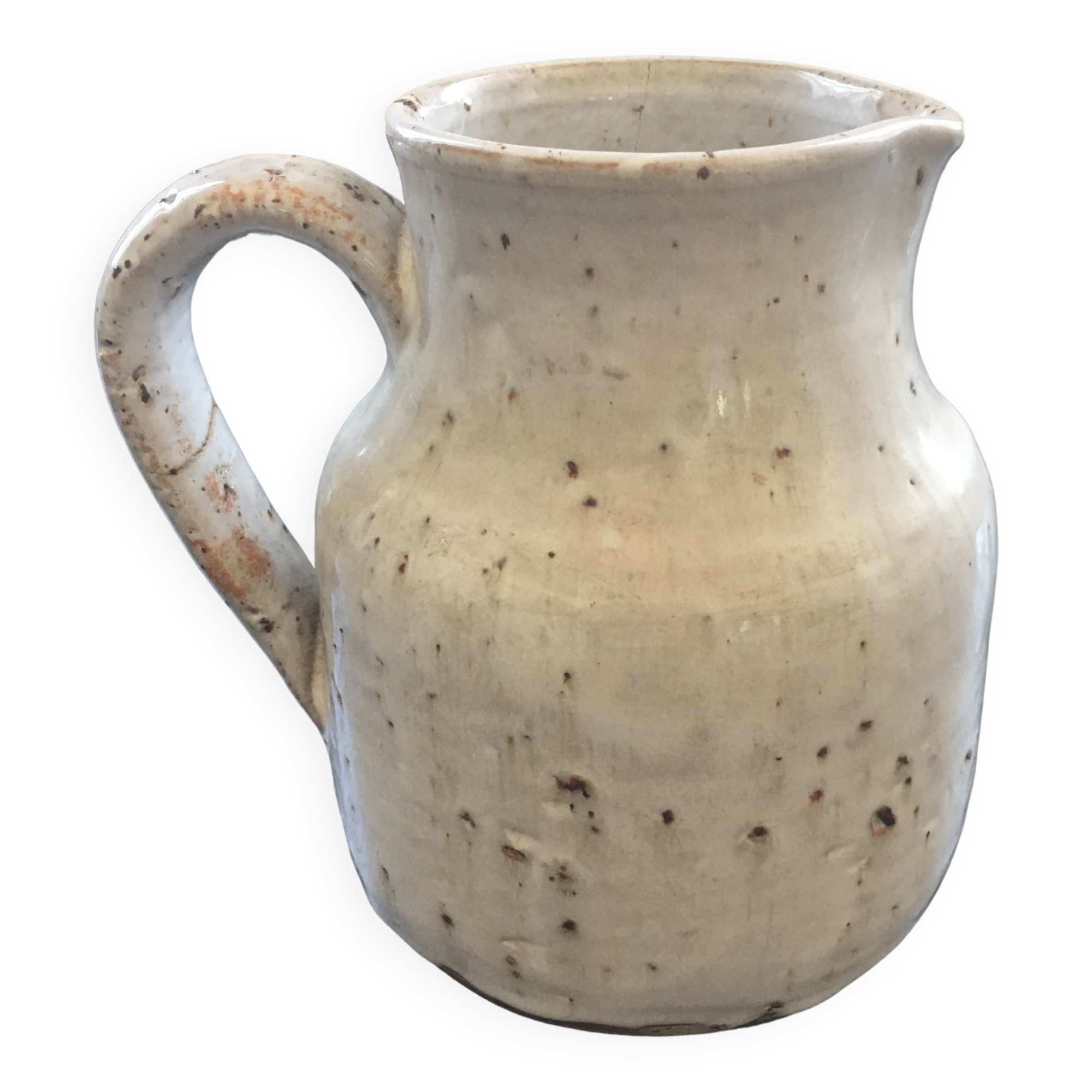 Old ivory stoneware jug