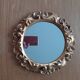 Miroir vintage rond en bois doré 24cm